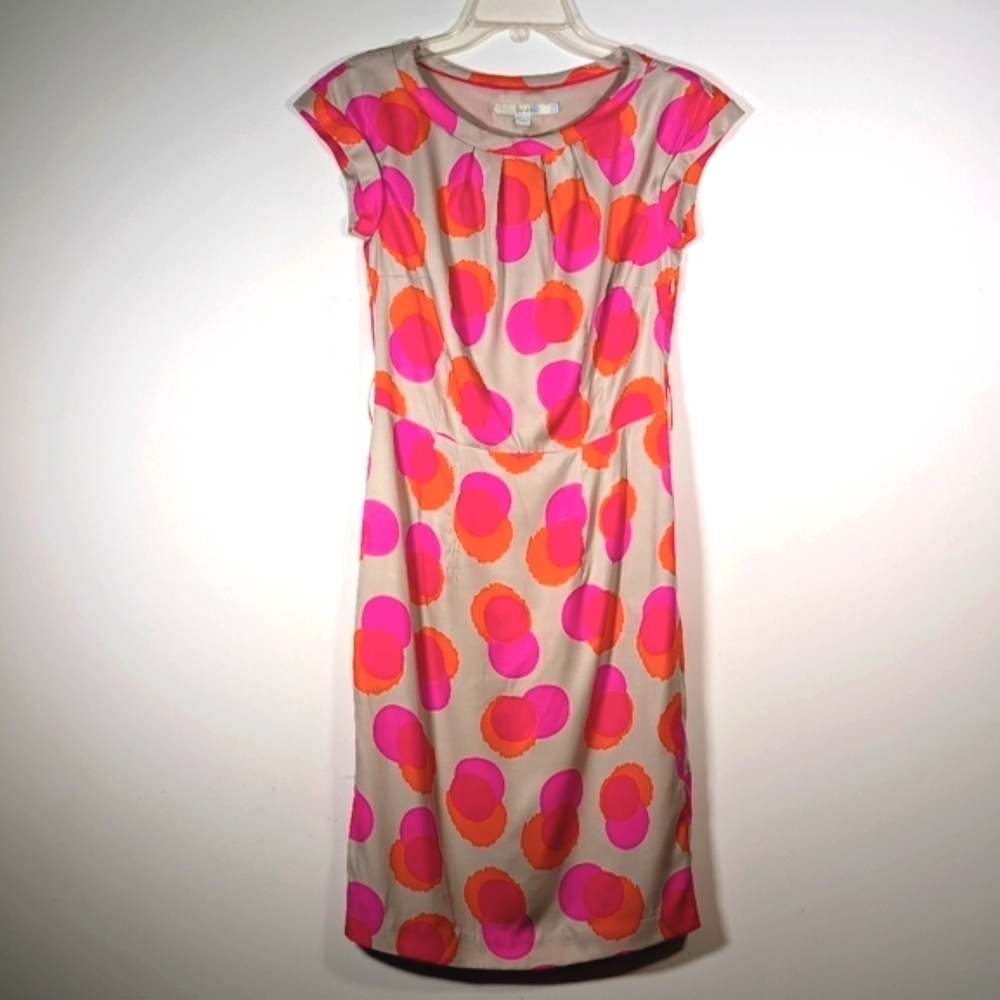 Boden Silk Print Dress Sz 2 - Picture 8 of 9